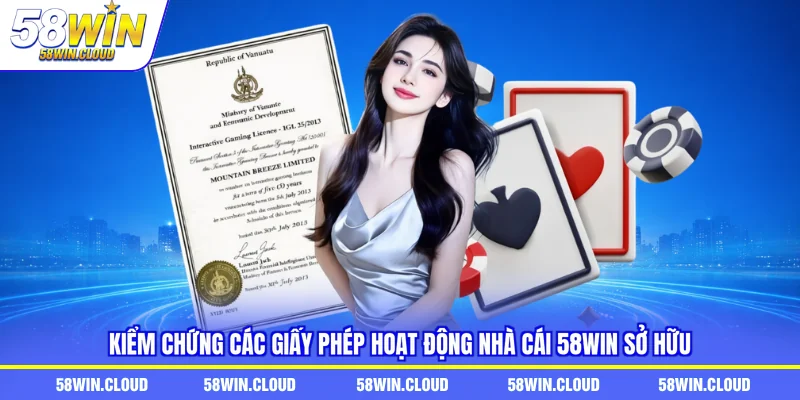 Kiểm chứng các giấy phép hoạt động nhà cái 58win sở hữu